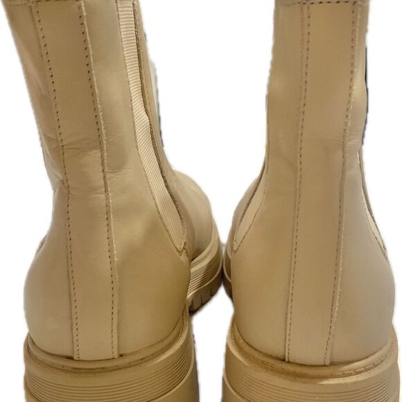 Marc Fisher Beige Leather Chelsea Boots - Picture 4 of 7